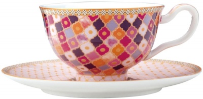 Rose Coloured Cup and Saucer